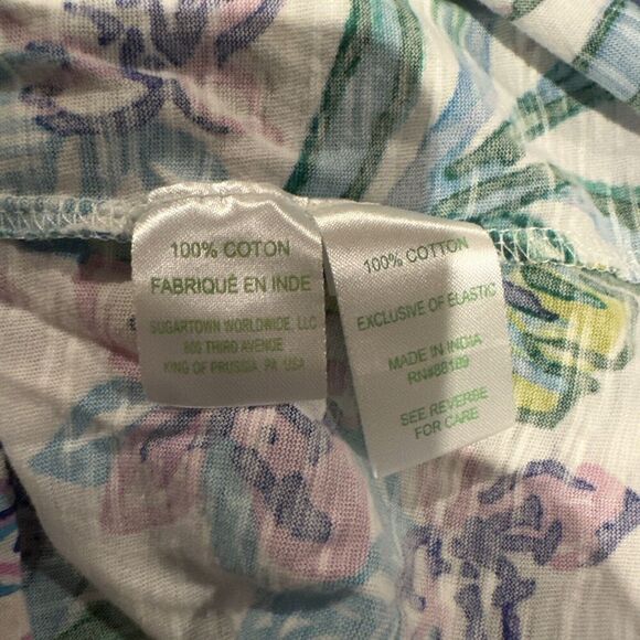 Lilly Pulitzer Essie Printed Tank Blouse Top Smocked Cotton‎ Resort Sz XS Floral - Picture 5 of 5